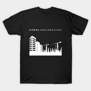 civil engineering, building, tower crane engineer design T-Shirt